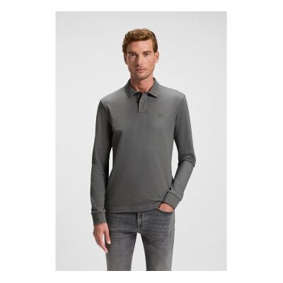 Bosstil Mænd. 50507704 Polo Slim Fit Pique Grå (Xs), Casual, Bomuld, Korte Ærmer Bosstil Mænd. 50507704 Polo Slim Fit Pique Grå (Xs), Casual, Bomuld, Korte Ærmer