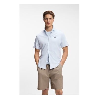 Bosstil Mænd. 50555951 Skjorte Regular Fit Lyseblå (L), Casual, Bomuld, Korte Ærmer Bosstil Mænd. 50555951 Skjorte Regular Fit Lyseblå (L), Casual, Bomuld, Korte Ærmer
