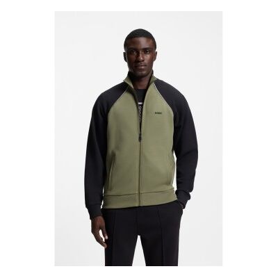 Bosstil Mænd. 50553566 Sweatshirt I Bomuld Med Grøn Kontrastpiping (S), Casual, Sport Bosstil Mænd. 50553566 Sweatshirt I Bomuld Med Grøn Kontrastpiping (S), Casual, Sport