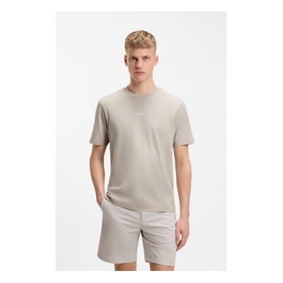 Bosstil Mænd. 50473278 T-Shirt I Beige Bomuld Med Stretch (3xl), Casual, Korte Ærmer Bosstil Mænd. 50473278 T-Shirt I Beige Bomuld Med Stretch (3xl), Casual, Korte Ærmer