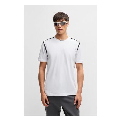 Bosstil Mænd. 50531230 Tape T-Shirt Hvid (S), Casual, Bomuld, Korte Ærmer Bosstil Mænd. 50531230 Tape T-Shirt Hvid (S), Casual, Bomuld, Korte Ærmer
