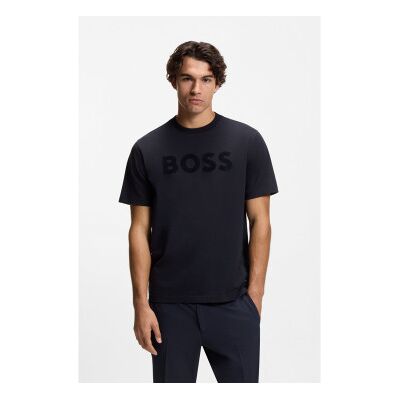 Bosstil Mænd. 50553636 Ts Iconic Logo T-Shirt Navy (M), Casual, Bomuld, Korte Ærmer, Blå Bosstil Mænd. 50553636 Ts Iconic Logo T-Shirt Navy (M), Casual, Bomuld, Korte Ærmer, Blå