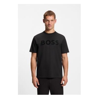 Bosstil Mænd. 50553636 Iconic Logo T-Shirt Sort (S), Casual, Bomuld, Korte Ærmer Bosstil Mænd. 50553636 Iconic Logo T-Shirt Sort (S), Casual, Bomuld, Korte Ærmer