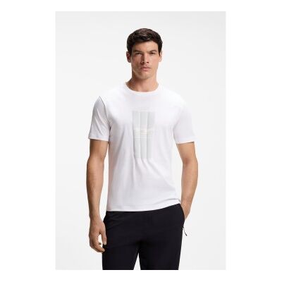Bosstil Mænd. 50559811 Reflekterende T-Shirt I Merceriseret Bomuld, Hvid (Xl), Casual, Korte Ærmer Bosstil Mænd. 50559811 Reflekterende T-Shirt I Merceriseret Bomuld, Hvid (Xl), Casual, Korte Ærmer