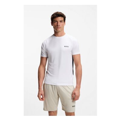 Bosstil Mænd. 50554544 T-Shirt Spin Cb Hvid (S), Casual, Polyester, Korte Ærmer Bosstil Mænd. 50554544 T-Shirt Spin Cb Hvid (S), Casual, Polyester, Korte Ærmer