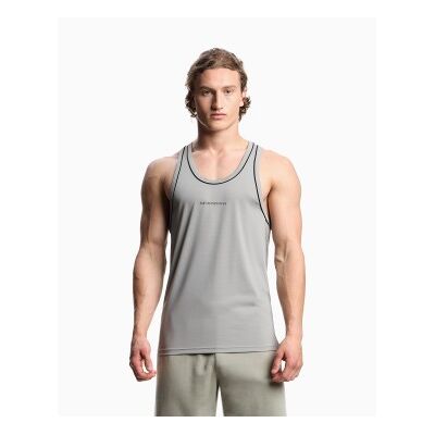 Giorgio Armani Emporio Armanitil Mænd. Em000387_af19057 Underline Logobanda T-Shirt Grå (Xl), Casual, Polyester, Uden Ærmer/stropper Giorgio Armani Emporio Armanitil Mænd. Em000387_af19057 Underline Logobanda T-Shirt Grå (Xl), Casual, Polyester, Uden Ærmer/stropper
