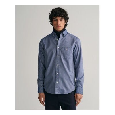 Ganttil Mænd. 3000200 Regular Fit Oxford-Skjorte Blå (M), Casual, Bomuld, Klassisk, Lange Ærmer Ganttil Mænd. 3000200 Regular Fit Oxford-Skjorte Blå (M), Casual, Bomuld, Klassisk, Lange Ærmer