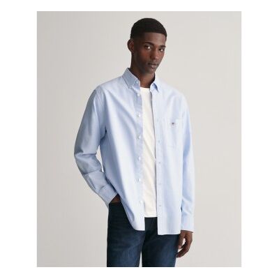 Ganttil Mænd. 3000200 Regular Fit Oxford-Skjorte Blå (M), Casual, Bomuld, Klassisk, Lange Ærmer Ganttil Mænd. 3000200 Regular Fit Oxford-Skjorte Blå (M), Casual, Bomuld, Klassisk, Lange Ærmer