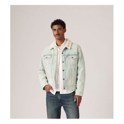 Levi'Stil Mænd. 16365-0347 Type 3 Sherpa Trucker Jakke Lyseblå (S), Casual, Bomuld Levi'Stil Mænd. 16365-0347 Type 3 Sherpa Trucker Jakke Lyseblå (S), Casual, Bomuld