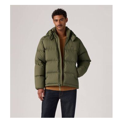 Levi'Stil Mænd. 007sp-0004 Grøn Hættejakke Med Dun, Rockwell (S), Casual, Polyester Levi'Stil Mænd. 007sp-0004 Grøn Hættejakke Med Dun, Rockwell (S), Casual, Polyester