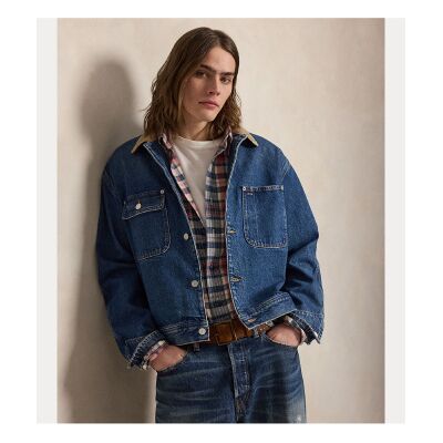 Polo Ralph Laurentil Mænd. 710p08157001 Denimjakke I Fløjl Blå (L), Casual, Bomuld Polo Ralph Laurentil Mænd. 710p08157001 Denimjakke I Fløjl Blå (L), Casual, Bomuld