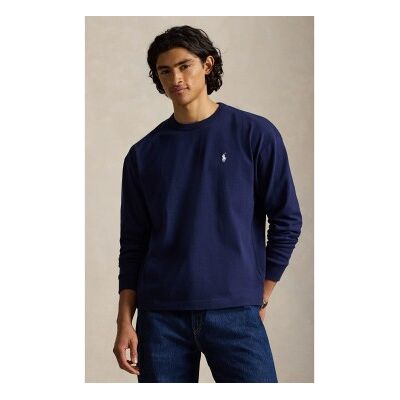 Polo Ralph Laurentil Mænd. 710b18909003 Langærmet Marineblå T-Shirt I Jersey (Xl), Casual, Bomuld, Lange Ærmer Polo Ralph Laurentil Mænd. 710b18909003 Langærmet Marineblå T-Shirt I Jersey (Xl), Casual, Bomuld, Lange Ærmer