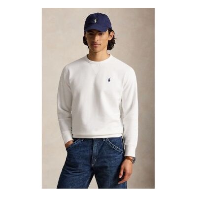 Polo Ralph Laurentil Mænd. 710766772009 Hvid Rl Fleece Sweatshirt (Xxl), Casual, Bomuld Polo Ralph Laurentil Mænd. 710766772009 Hvid Rl Fleece Sweatshirt (Xxl), Casual, Bomuld