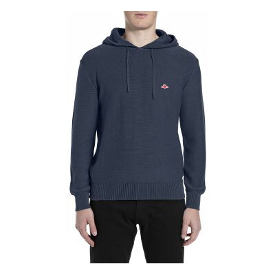 Replaytil Mænd. Uk4865.000.G21280g Blå Bomuldsstrikket Hættetrøje Med Hætte (L), Casual Replaytil Mænd. Uk4865.000.G21280g Blå Bomuldsstrikket Hættetrøje Med Hætte (L), Casual
