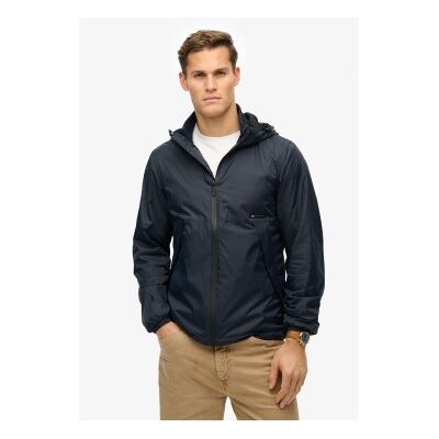 Superdrytil Mænd. M5012101a Windbreaker-Jakke Med Hætte Og Navy-Logo (L), Casual, Nylon, Bæredygtig, Blå Superdrytil Mænd. M5012101a Windbreaker-Jakke Med Hætte Og Navy-Logo (L), Casual, Nylon, Bæredygtig, Blå