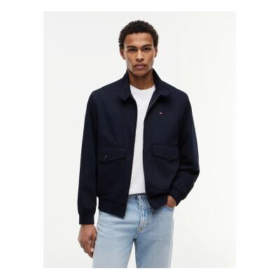 Tommy Hilfigertil Mænd. Mw0mw42507 Harrington-Jakke Med Lynlås Og Navy-Logo (Xxl), Casual, Bomuld, Blå Tommy Hilfigertil Mænd. Mw0mw42507 Harrington-Jakke Med Lynlås Og Navy-Logo (Xxl), Casual, Bomuld, Blå