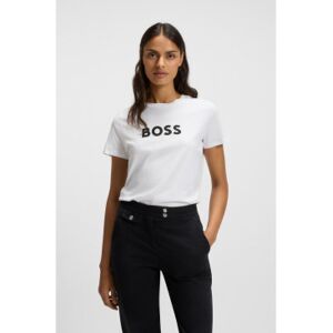 Bosstil Kvinder. 50501139 Elogo T-Shirt Hvid (Xs), Casual, Bomuld, Korte Ærmer Bosstil Kvinder. 50501139 Elogo T-Shirt Hvid (Xs), Casual, Bomuld, Korte Ærmer