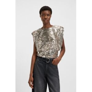 Bosstil Kvinder. 50548318 Bluse Illana Guld (34), Guldfarvet, Party, Polyester, Uden Ærmer/stropper Bosstil Kvinder. 50548318 Bluse Illana Guld (34), Guldfarvet, Party, Polyester, Uden Ærmer/stropper