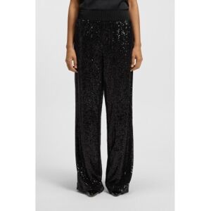 Bosstil Kvinder. 50548327 Bukser Med Vide Ben Og Sort Pailletudsmykning (40), Party, Polyester Bosstil Kvinder. 50548327 Bukser Med Vide Ben Og Sort Pailletudsmykning (40), Party, Polyester