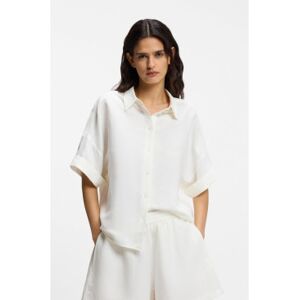 Bosstil Kvinder. 50559261 Bisenas Skjorte Hvid (M), Casual, Party, Linned, Klassisk, Korte Ærmer Bosstil Kvinder. 50559261 Bisenas Skjorte Hvid (M), Casual, Party, Linned, Klassisk, Korte Ærmer