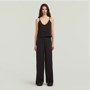 G-Startil Kvinder. D27874-D609-6484 Jumpsuit Spaghetti Strap Loose Sort (S), Casual, Bomuld, Uden Ærmer/stropper G-Startil Kvinder. D27874-D609-6484 Jumpsuit Spaghetti Strap Loose Sort (S), Casual, Bomuld, Uden Ærmer/stropper