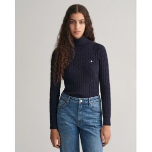 Ganttil Kvinder. 4800102 Eights Strikket Pullover Med Svanehals I Marineblå Stretchbomuld (S), Casual Ganttil Kvinder. 4800102 Eights Strikket Pullover Med Svanehals I Marineblå Stretchbomuld (S), Casual