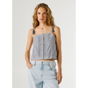 Pepe Jeanstil Kvinder. Pl3051417 Top Agny Blå (Xl), Casual, Bomuld, Uden Ærmer/stropper Pepe Jeanstil Kvinder. Pl3051417 Top Agny Blå (Xl), Casual, Bomuld, Uden Ærmer/stropper