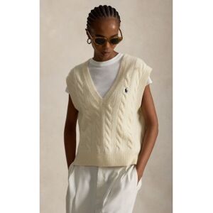 Polo Ralph Laurentil Kvinder. 211949994002 Beige Strikket Vest I Uld Og Kashmir (Xl), Casual, Bomuld, Uden Ærmer/stropper Polo Ralph Laurentil Kvinder. 211949994002 Beige Strikket Vest I Uld Og Kashmir (Xl), Casual, Bomuld, Uden Ærmer/stropper