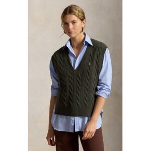 Polo Ralph Laurentil Kvinder. 211949994502 Grøn Strikket Vest I Uld Og Kashmir (Xxl), Casual, Bomuld, Uden Ærmer/stropper Polo Ralph Laurentil Kvinder. 211949994502 Grøn Strikket Vest I Uld Og Kashmir (Xxl), Casual, Bomuld, Uden Ærmer/stropper