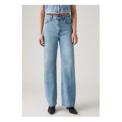 Levi'Stil Kvinder. A6081-0002 Ribcage Jeans Med Brede Ben Blå (31/32), Casual, Bomuld, Denim Levi'Stil Kvinder. A6081-0002 Ribcage Jeans Med Brede Ben Blå (31/32), Casual, Bomuld, Denim