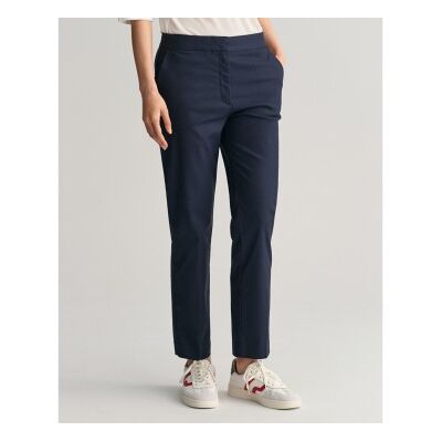 Ganttil Kvinder. 4150237 Slim Fit Cigaretbukser Navy (36), Casual, Bomuld, Blå Ganttil Kvinder. 4150237 Slim Fit Cigaretbukser Navy (36), Casual, Bomuld, Blå