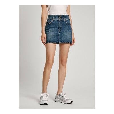Pepe Jeanstil Kvinder. Pl901147hw7 Mini Nederdel Blå (Xl), Casual, Bomuld, Denim Pepe Jeanstil Kvinder. Pl901147hw7 Mini Nederdel Blå (Xl), Casual, Bomuld, Denim