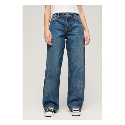 Superdrytil Kvinder. W7011013a Blå Jeans Med Mellemhøj Talje Og Brede Ben (30/32), Casual, Bomuld, Denim Superdrytil Kvinder. W7011013a Blå Jeans Med Mellemhøj Talje Og Brede Ben (30/32), Casual, Bomuld, Denim