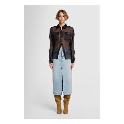 7 For All Mankindtil Kvinder. Jstic650shf00 Amber Sahara Nederdel Blå (27), Casual, Bomuld, Denim 7 For All Mankindtil Kvinder. Jstic650shf00 Amber Sahara Nederdel Blå (27), Casual, Bomuld, Denim