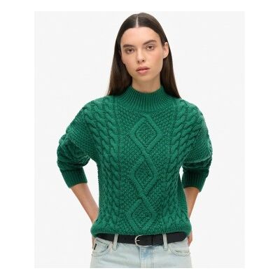 Superdrytil Kvinder. W6110547a Grøn Aran Cable-Sweater (S), Casual, Bomuld Superdrytil Kvinder. W6110547a Grøn Aran Cable-Sweater (S), Casual, Bomuld
