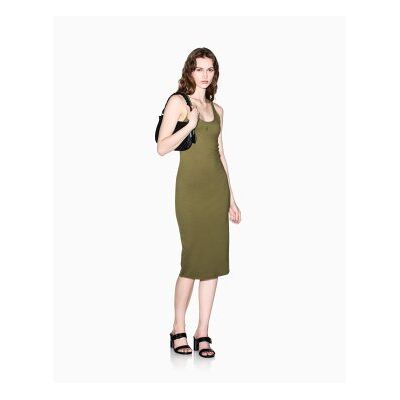 Giorgio Armani A x Armani Exchangetil Kvinder. Xw000820af13729u7043 Figursyet Kjole Grøn (Xs), Casual, Viscose, Uden Ærmer/stropper Giorgio Armani A x Armani Exchangetil Kvinder. Xw000820af13729u7043 Figursyet Kjole Grøn (Xs), Casual, Viscose, Uden Ærmer/stropper