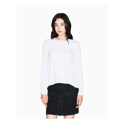 Giorgio Armani A x Armani Exchangetil Kvinder. Xw001796af16117u1003 Bluse Move Hvid (Xs), Casual, Viscose, Lange Ærmer Giorgio Armani A x Armani Exchangetil Kvinder. Xw001796af16117u1003 Bluse Move Hvid (Xs), Casual, Viscose, Lange Ærmer