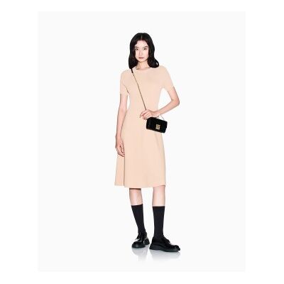 Giorgio Armani A x Armani Exchangetil Kvinder. Xw001885af10352u6149 Silhouette Beige Kjole (Xs), Casual, Klassisk, Viscose, Korte Ærmer Giorgio Armani A x Armani Exchangetil Kvinder. Xw001885af10352u6149 Silhouette Beige Kjole (Xs), Casual, Klassisk, Viscose, Korte Ærmer