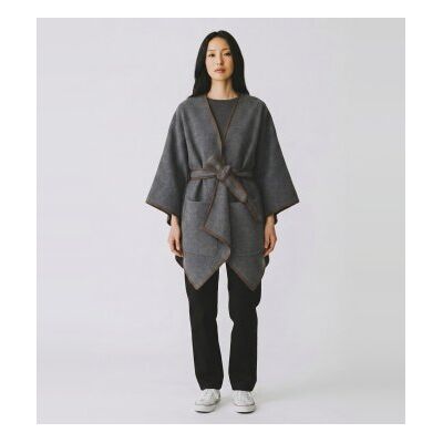 Bazar Deluxetil Kvinder. S1236 Poncho Med Bælte Grå (38), Casual, Bomuld Bazar Deluxetil Kvinder. S1236 Poncho Med Bælte Grå (38), Casual, Bomuld