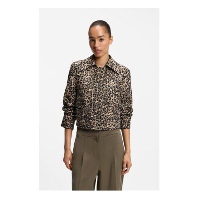 Bosstil Kvinder. 50563276 Janima Jakke Med Dyreprint (36), Beige, Casual, Bomuld Bosstil Kvinder. 50563276 Janima Jakke Med Dyreprint (36), Beige, Casual, Bomuld
