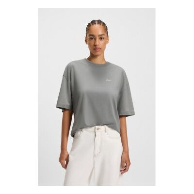 Bosstil Kvinder. 50545498 Eboyfriend Grå T-Shirt (L), Blå, Casual, Polyester, Korte Ærmer Bosstil Kvinder. 50545498 Eboyfriend Grå T-Shirt (L), Blå, Casual, Polyester, Korte Ærmer