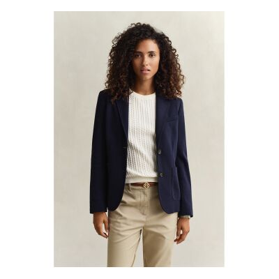 Ganttil Kvinder. 4770330 Americana Slim Fit I Marineblå Piqué (34), Casual, Bomuld, Klassisk Ganttil Kvinder. 4770330 Americana Slim Fit I Marineblå Piqué (34), Casual, Bomuld, Klassisk