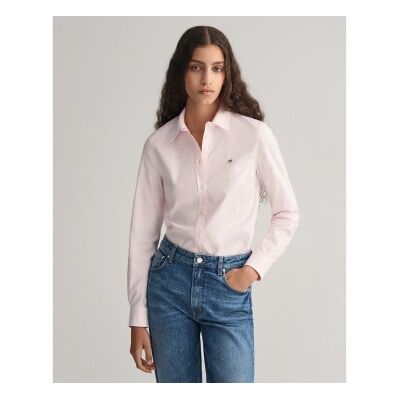 Ganttil Kvinder. 4300141 Stretch Oxford Slim Fit Skjorte Pink (36), Bomuld, Lange Ærmer Ganttil Kvinder. 4300141 Stretch Oxford Slim Fit Skjorte Pink (36), Bomuld, Lange Ærmer