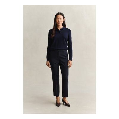 Ganttil Kvinder. 4150363 Flydende Marineblå Slim Fit-Habitbukser (32), Casual, Klassisk, Polyester Ganttil Kvinder. 4150363 Flydende Marineblå Slim Fit-Habitbukser (32), Casual, Klassisk, Polyester