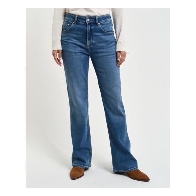 Ganttil Kvinder. 4100237 Slim Fit Blå Flared Jeans (28), Casual, Bomuld, Denim Ganttil Kvinder. 4100237 Slim Fit Blå Flared Jeans (28), Casual, Bomuld, Denim