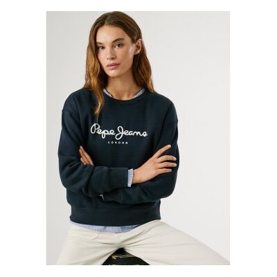Pepe Jeanstil Kvinder. Pl5800002 Sweatshirt Baddy Navy (M), Casual, Bomuld, Blå Pepe Jeanstil Kvinder. Pl5800002 Sweatshirt Baddy Navy (M), Casual, Bomuld, Blå