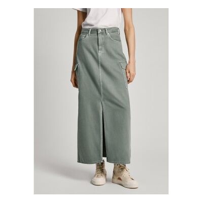 Pepe Jeanstil Kvinder. Pl901143 Maxi Nederdel Hw Clr Grøn (Xs), Casual, Denim, Økologisk Bomuld, Bæredygtig Pepe Jeanstil Kvinder. Pl901143 Maxi Nederdel Hw Clr Grøn (Xs), Casual, Denim, Økologisk Bomuld, Bæredygtig