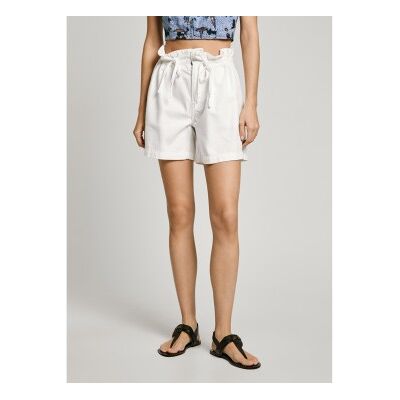 Pepe Jeanstil Kvinder. Pl801180 Kort A-Linje Hvid (27), Casual, Bomuld Pepe Jeanstil Kvinder. Pl801180 Kort A-Linje Hvid (27), Casual, Bomuld