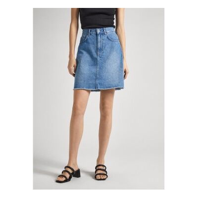 Pepe Jeanstil Kvinder. Pl901124mn9 Mini Nederdel Hw Blå (S), Casual, Bomuld, Denim Pepe Jeanstil Kvinder. Pl901124mn9 Mini Nederdel Hw Blå (S), Casual, Bomuld, Denim