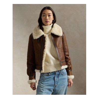 Polo Ralph Laurentil Kvinder. 211910038001 Brun Aviator-Bomber I Læder (S), Casual Polo Ralph Laurentil Kvinder. 211910038001 Brun Aviator-Bomber I Læder (S), Casual